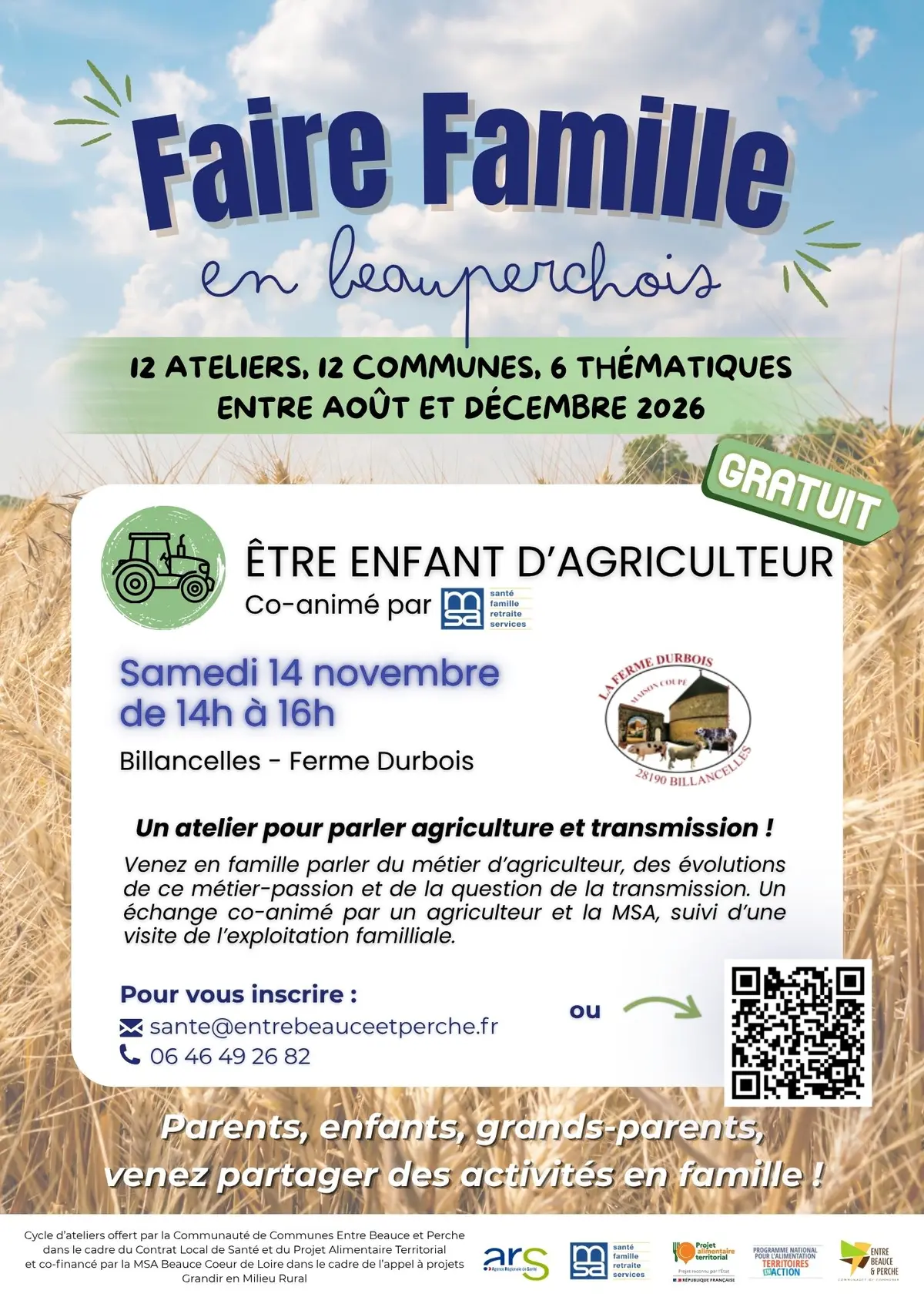Atelier Faire Famille en Beauperchois : Être enfant d'agriculteur