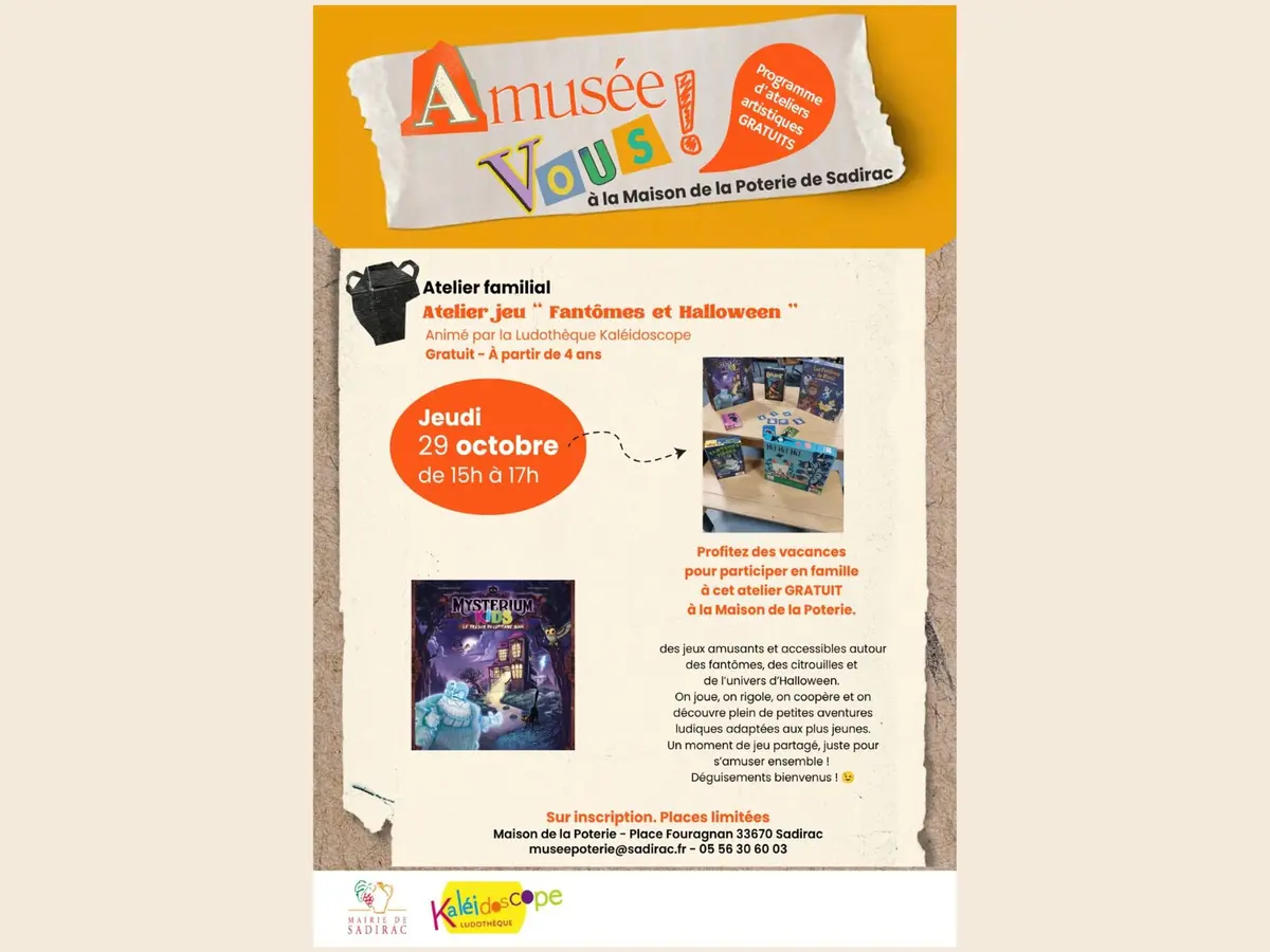 Atelier familial Fantômes et Halloween : jeux sur le thème d'Halloween