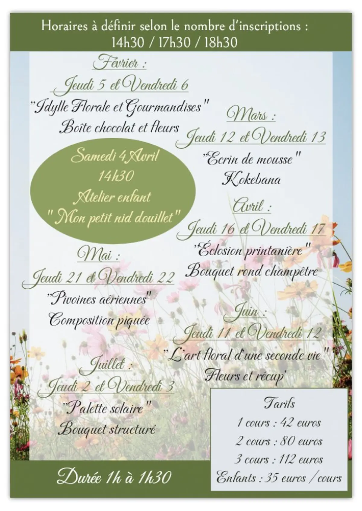 Atelier floral enfant spécial paques