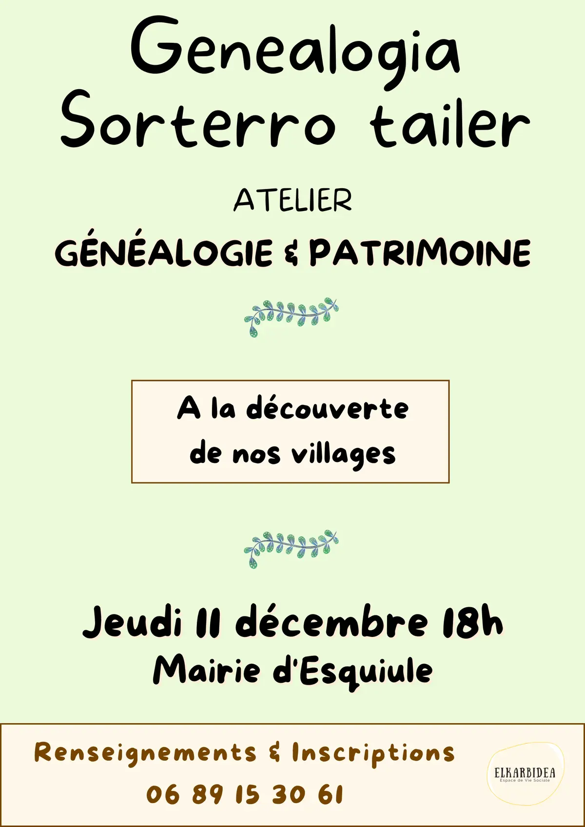 Atelier généalogie et patrimoine