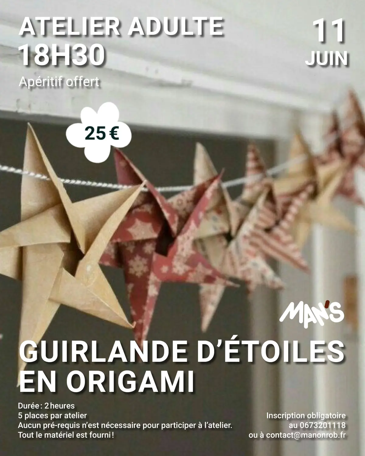 Atelier Guirlande d'étoiles en origami
