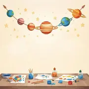 Atelier guirlande système solaire au Planétarium Ludiver