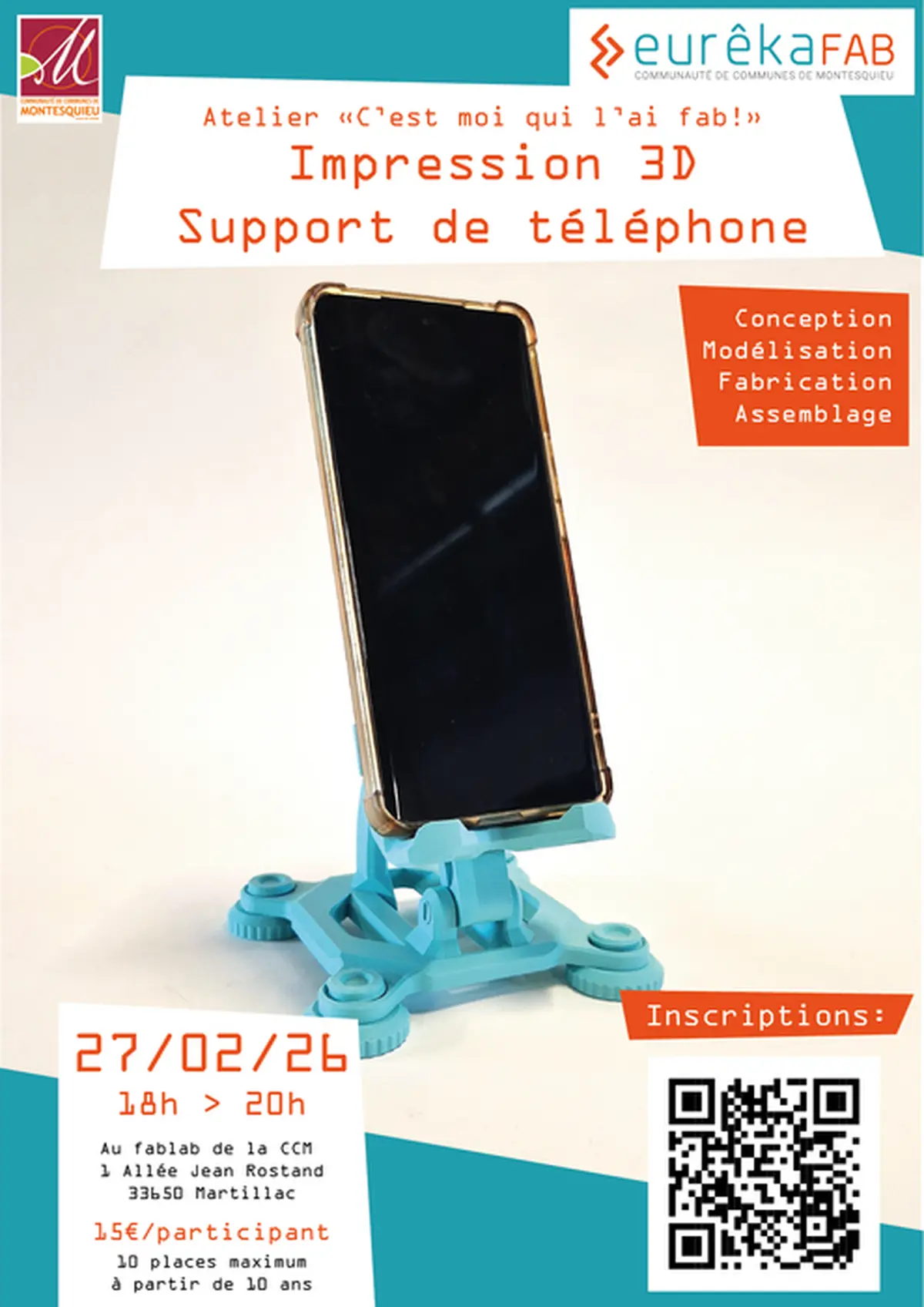 Atelier impression 3D : Support de téléphone