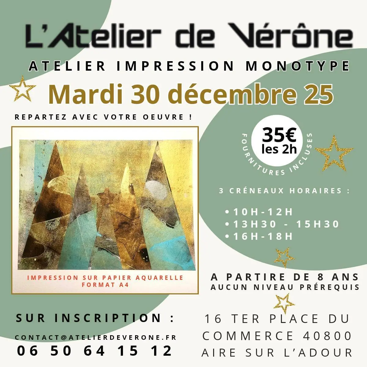 Atelier impression monotype