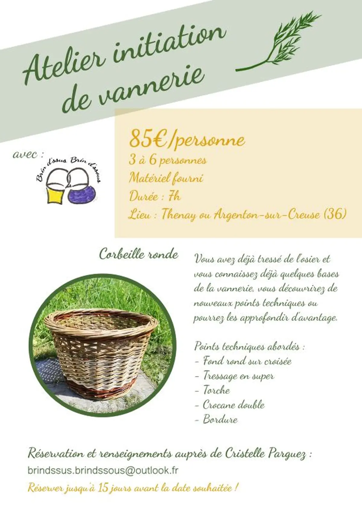 Atelier initiation vannerie