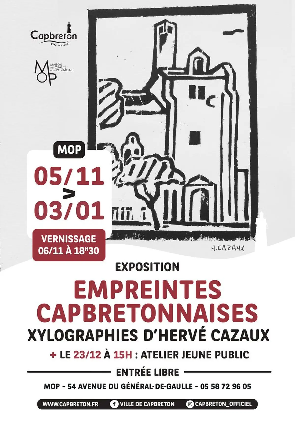 Atelier jeune public : exposition empreintes capbretonnaises