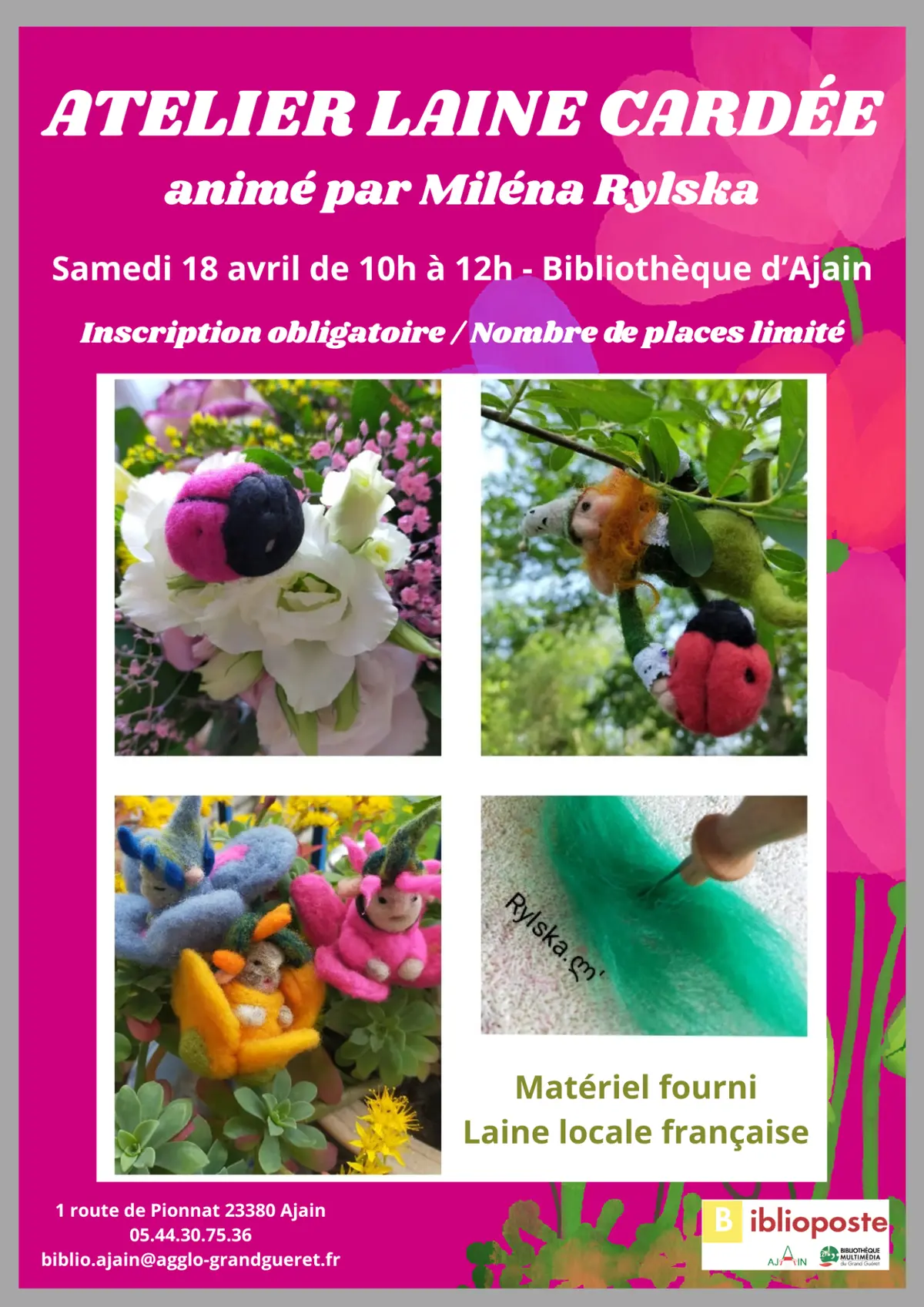 Atelier laine cardée, animé par Milena Rylska