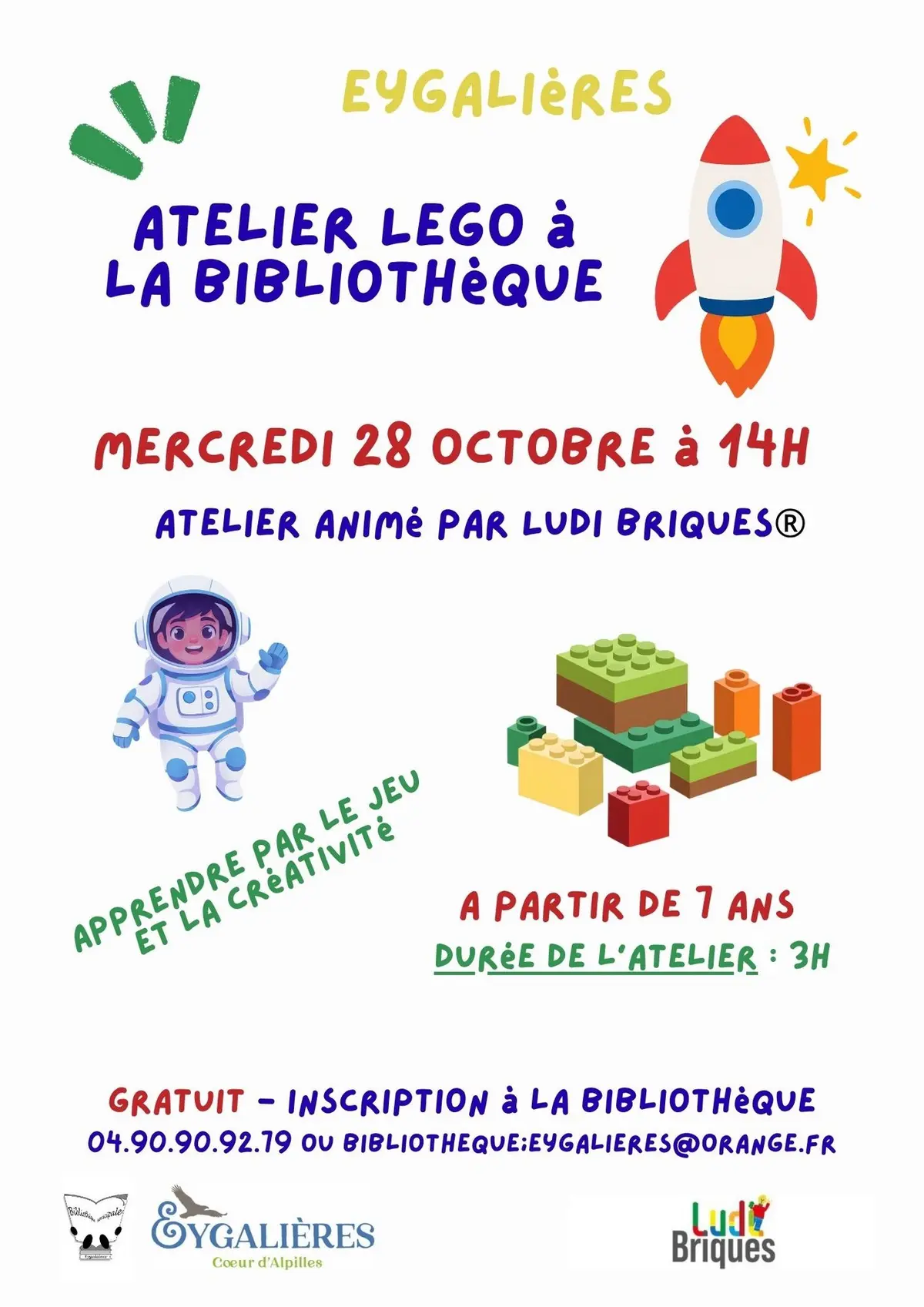 Atelier Lego à la Médiathèque d'Eygalières