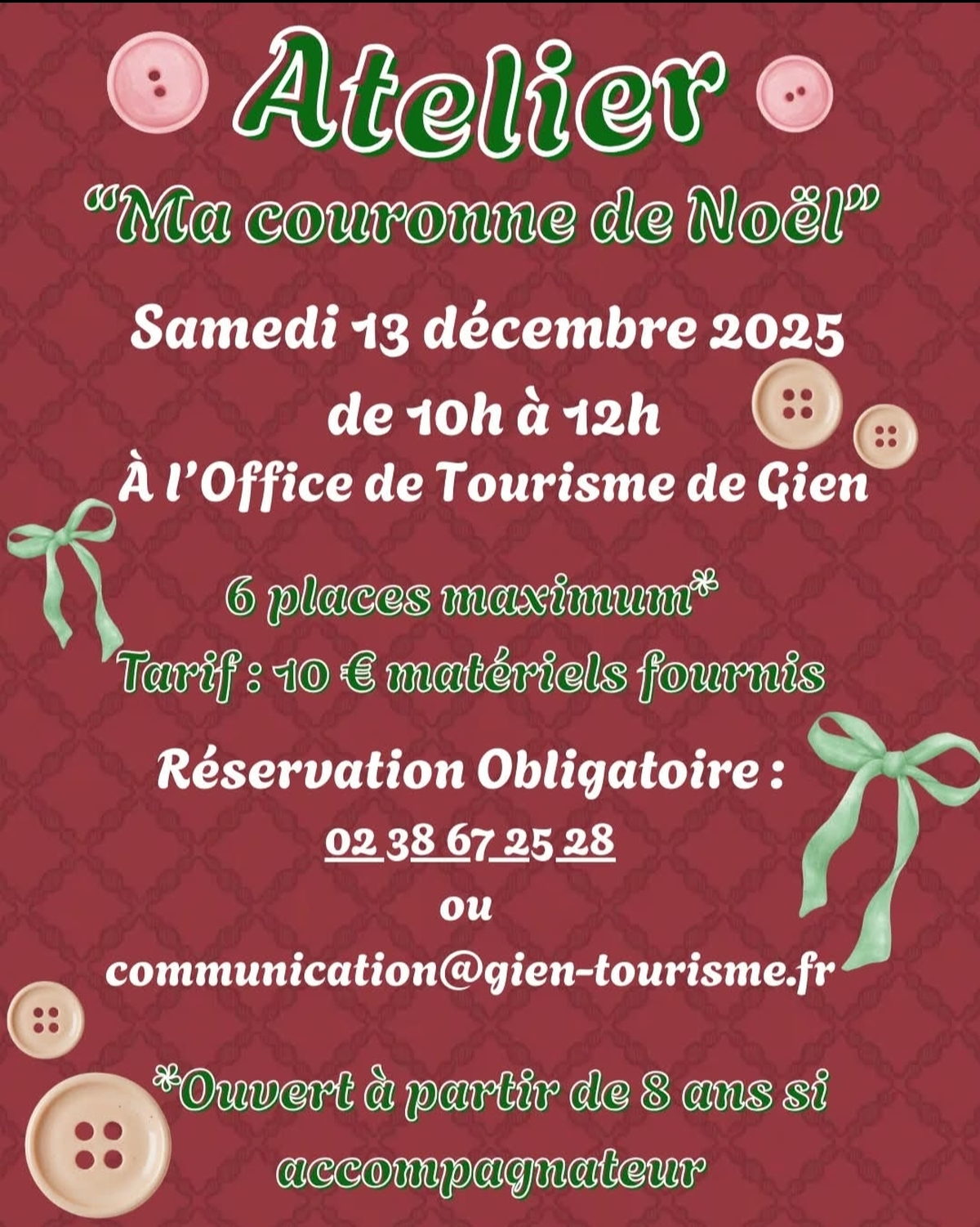 Atelier  Ma couronne de Noël