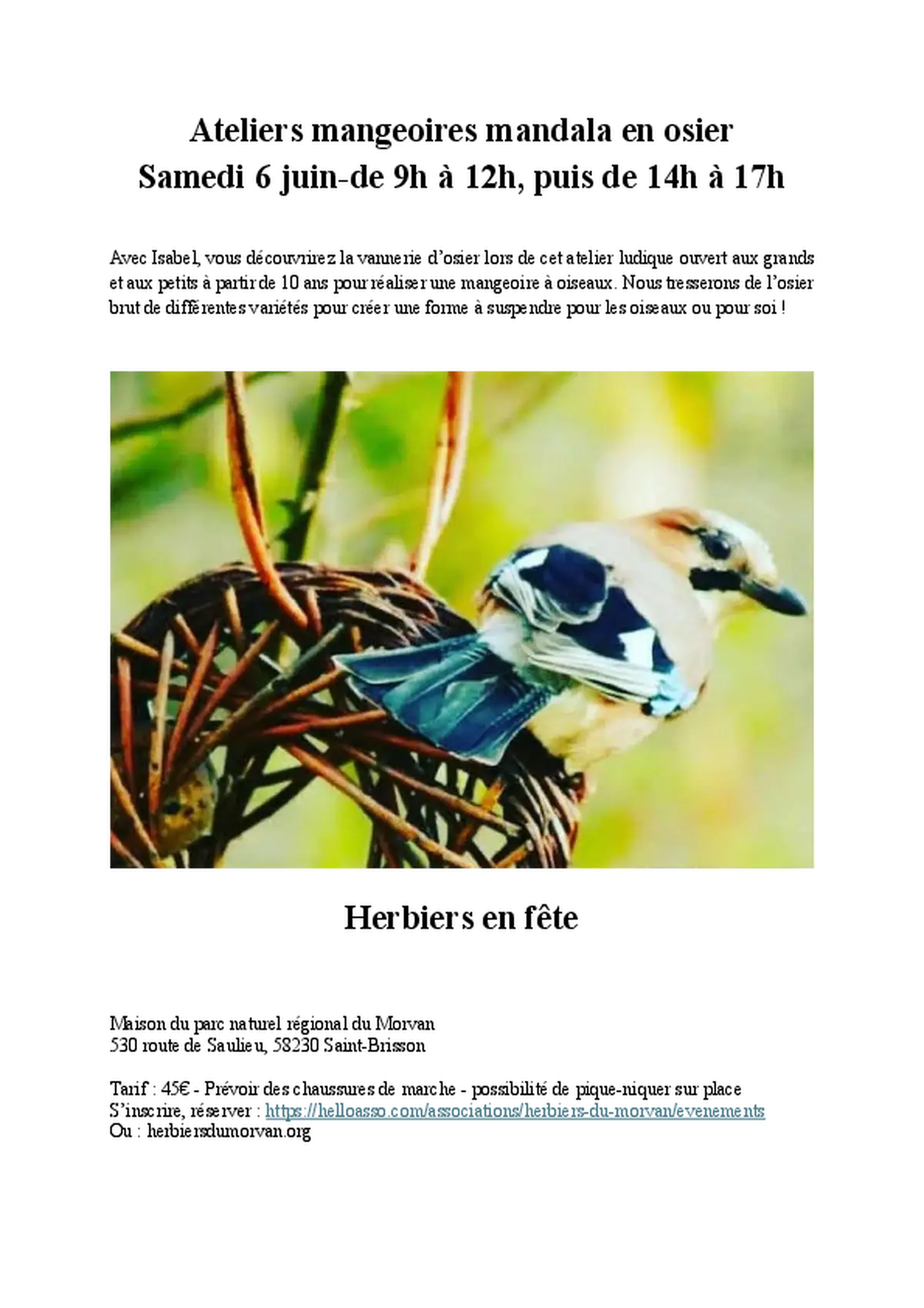 Atelier Mangeoires Mandala en Osier