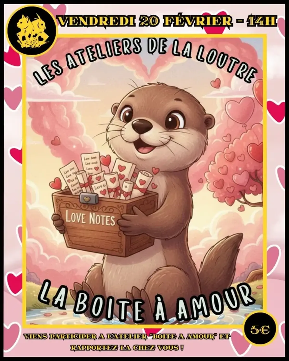 Atelier manuel créatif la boite à amour au chat chouette