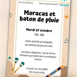 Atelier Maracas et baton de pluie