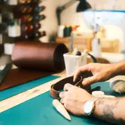 Atelier maroquinerie création d'une ceinture à Paris 2ème