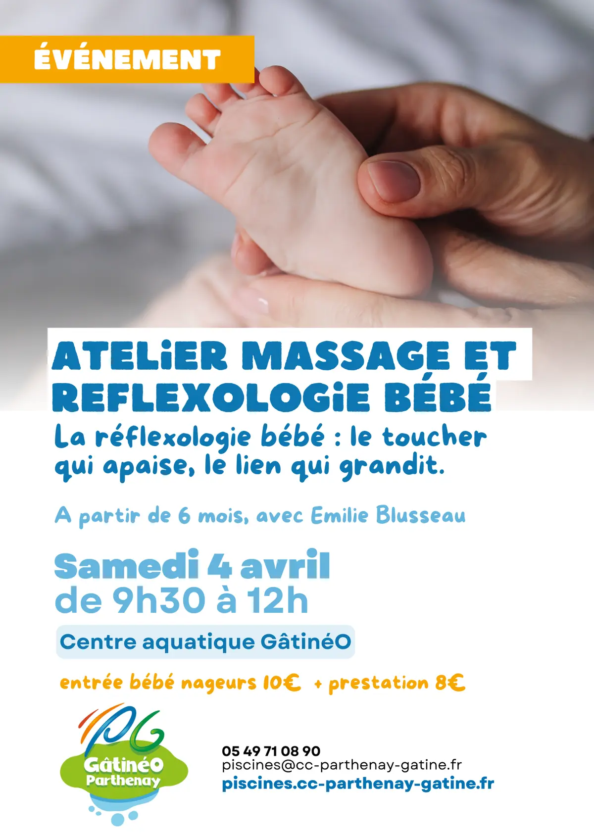 Atelier massage et réflexologie Parents Bébés