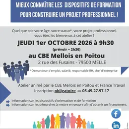Atelier : mieux connaître les dispositifs de formation pour construire un projet professionnel !