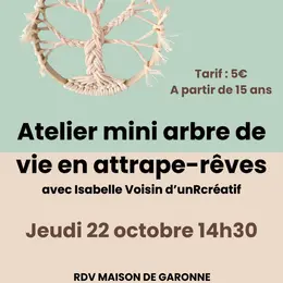 Atelier mini arbre de vie en attrape-rêves – public ado et adultes