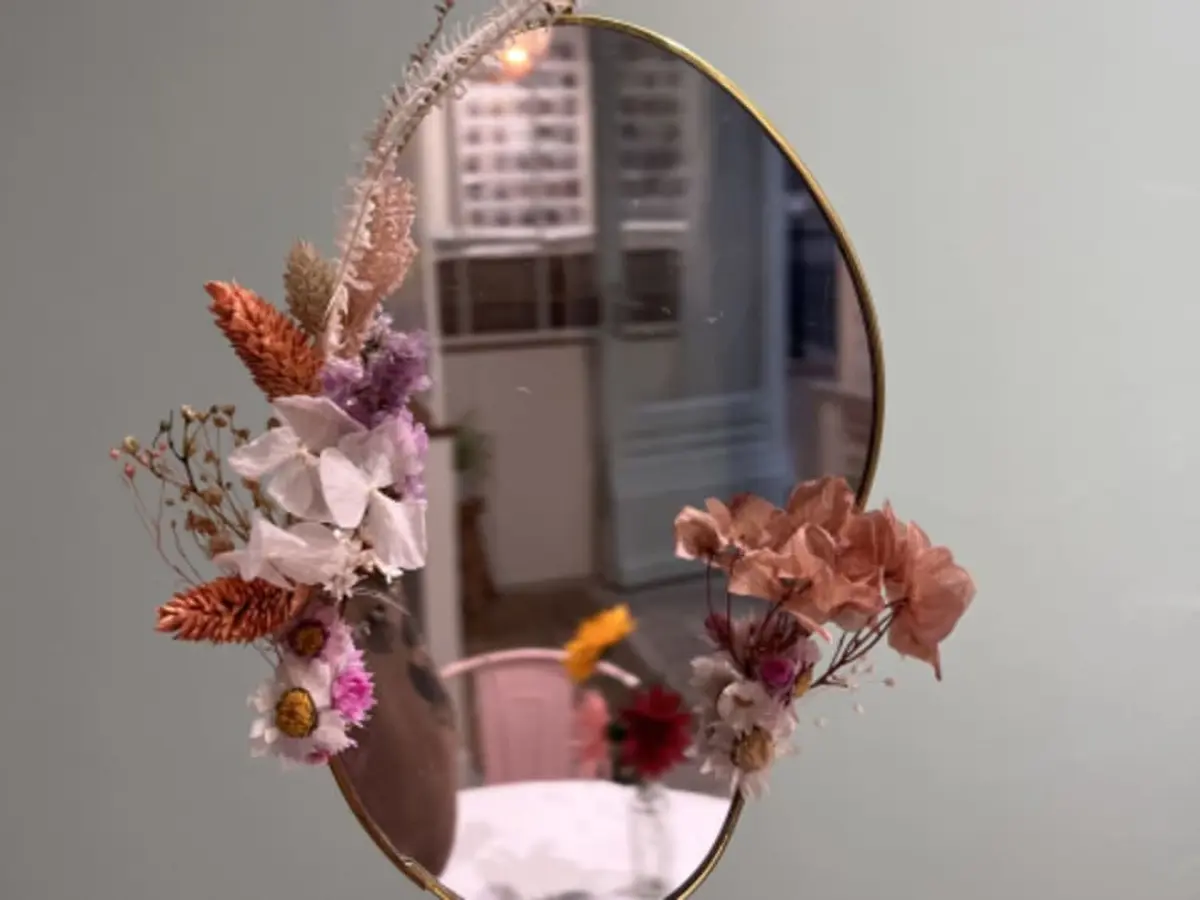 Atelier miroir en fleurs séchées à Bourges (18)