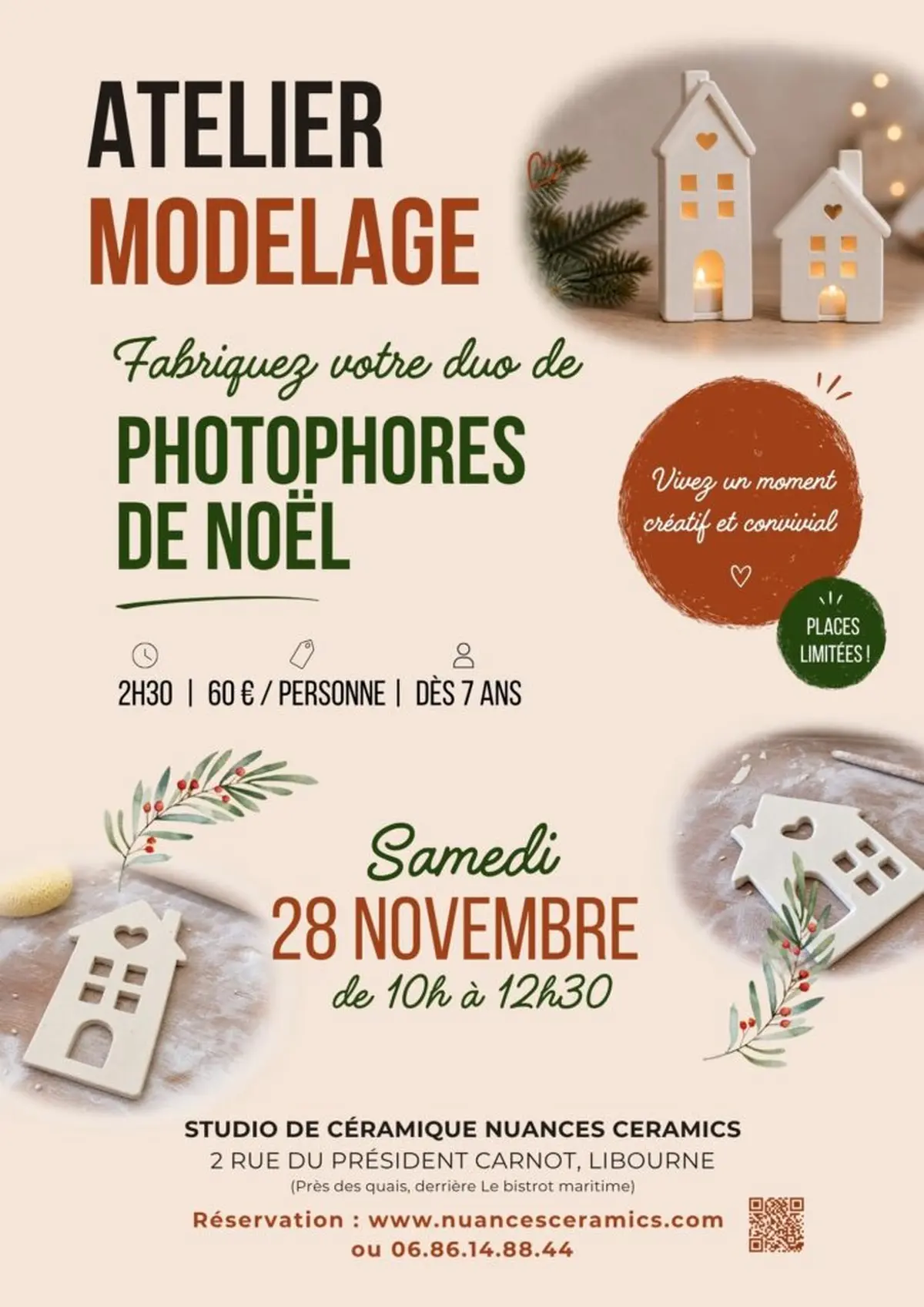 Atelier modelage - Fabriquer son photophore de Noël