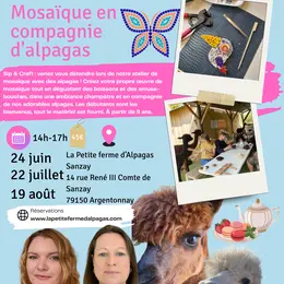 Atelier mosaïque avec les alpagas