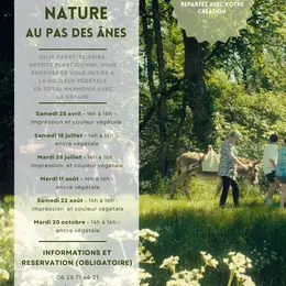 Atelier Nature au pas des ânes : impression et couleur végétale