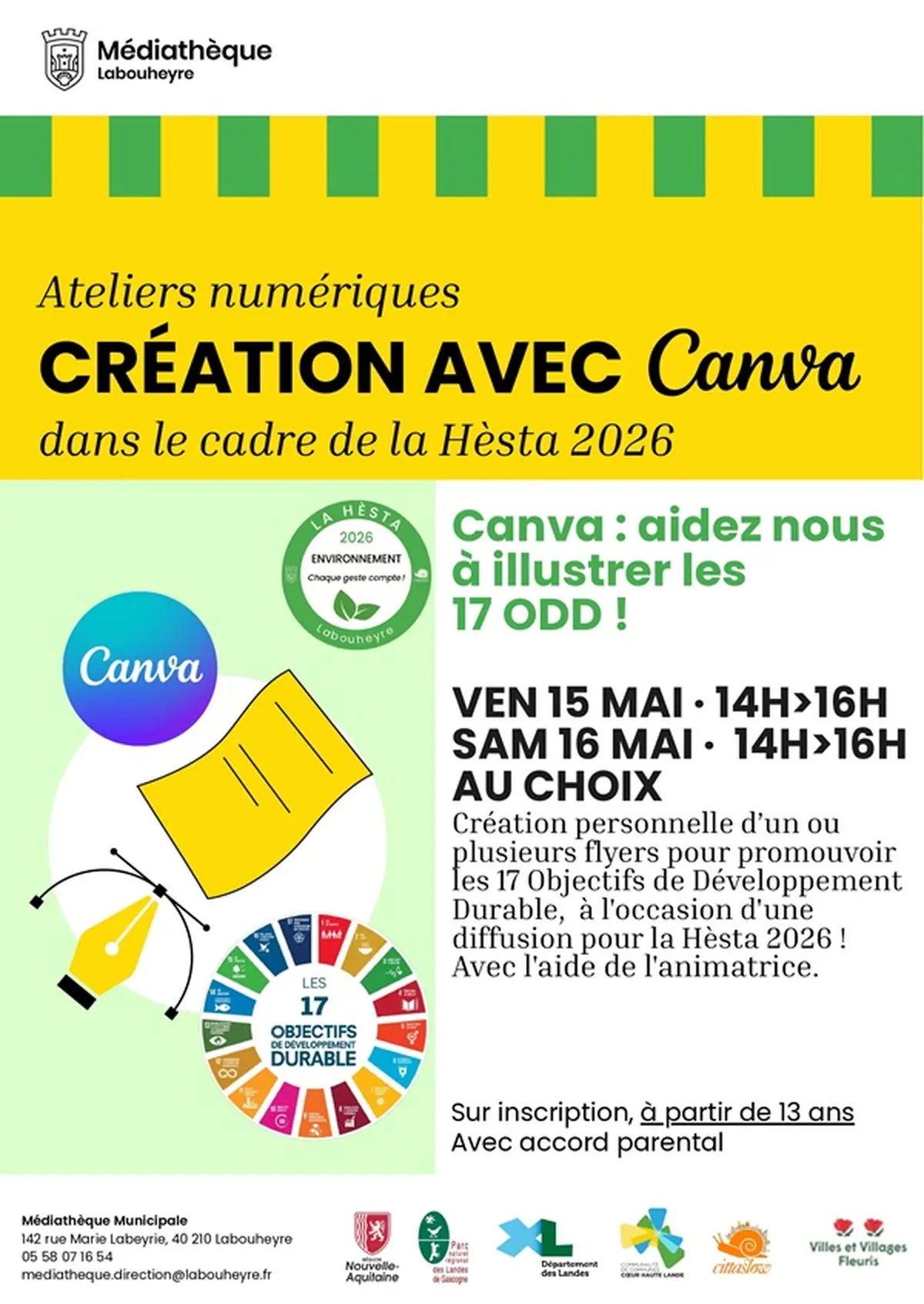 Atelier numérique créatif sur Canva : les objectifs de développement durable illustrés