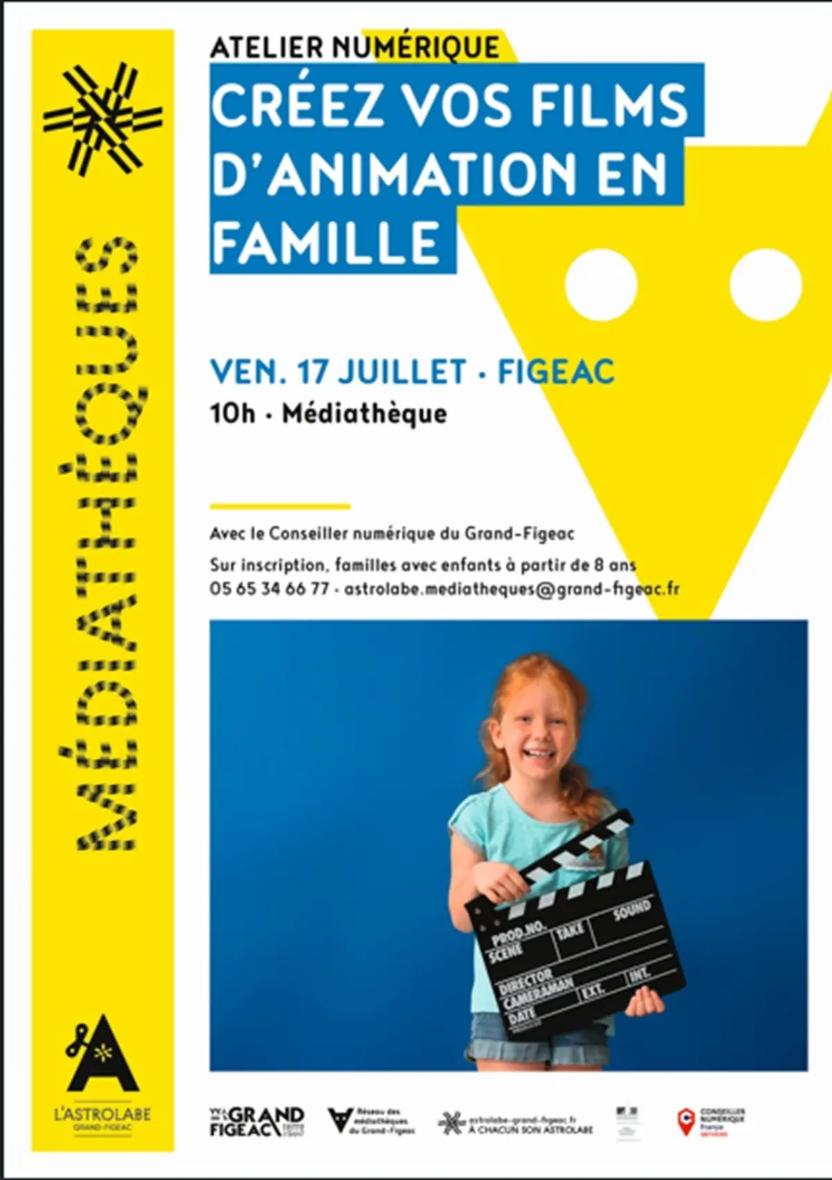 Atelier numérique : créez vos films d'animation en famille, Médiathèque de Figeac