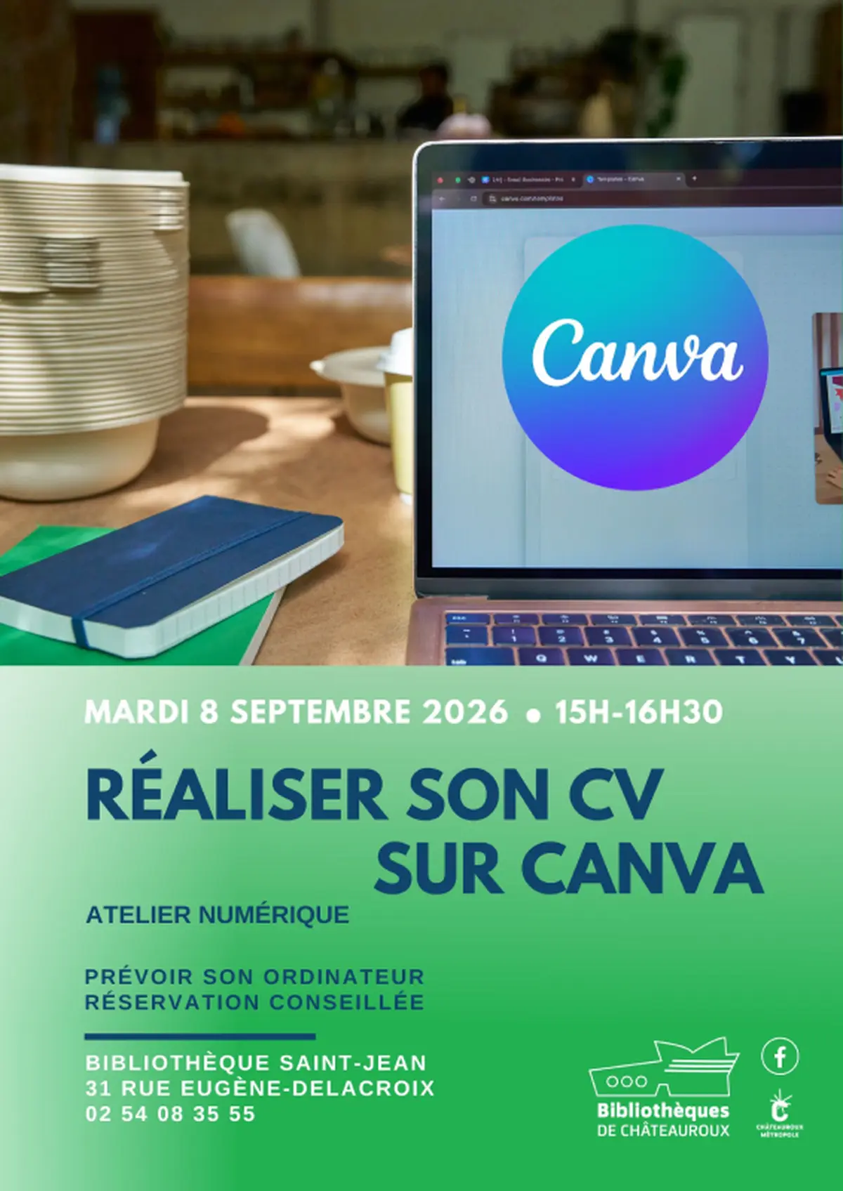 Atelier numérique : Réaliser son CV sur Canva