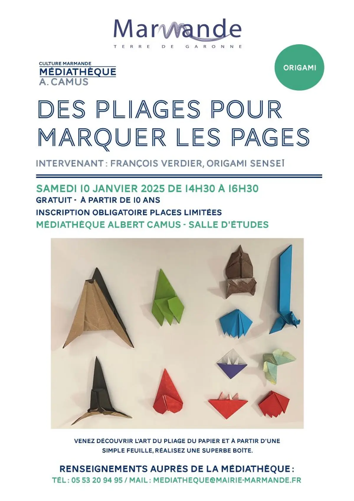 Atelier Origami - Des pliages pour marquer les pages