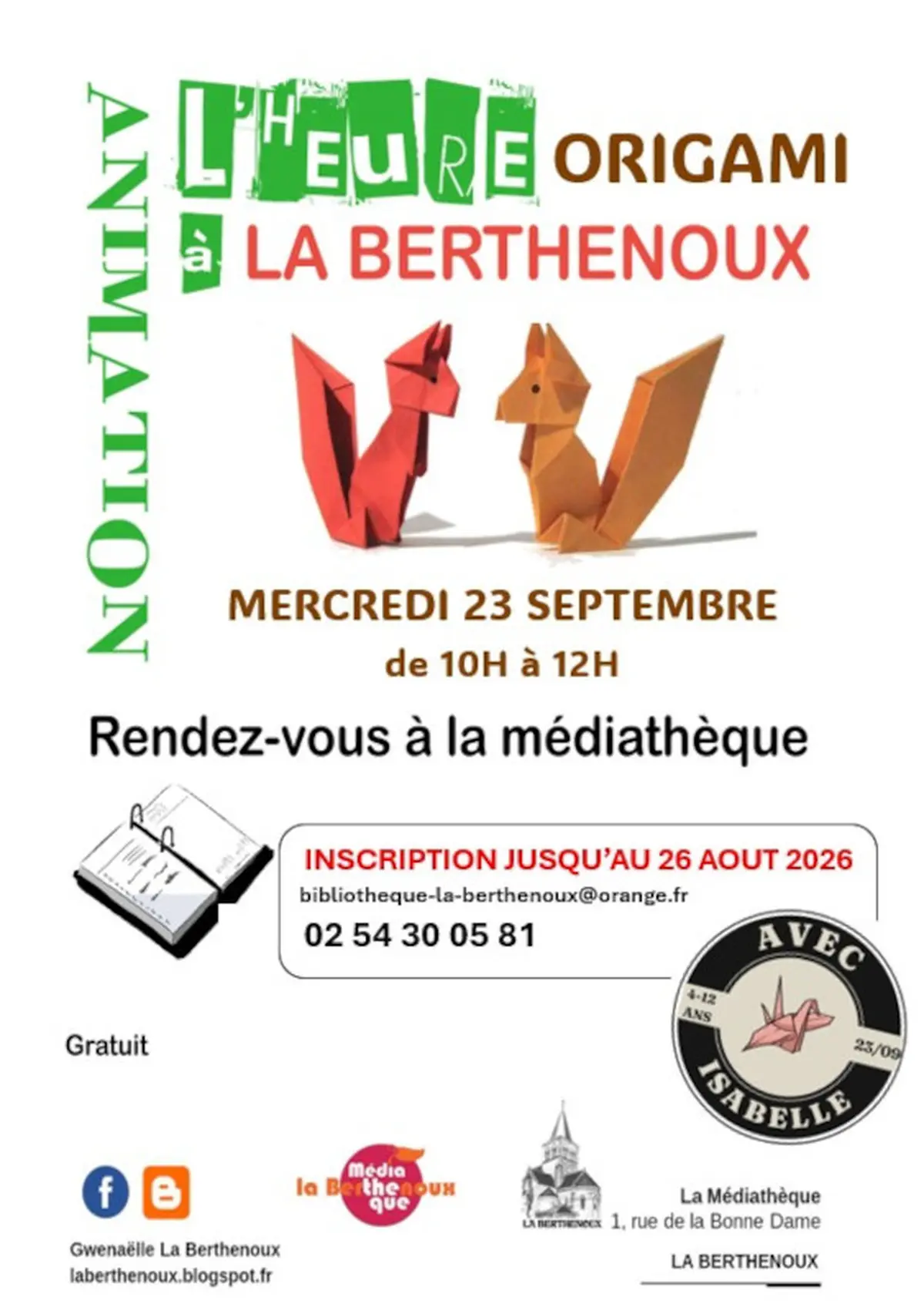 Atelier origami pour les 4-12 ans