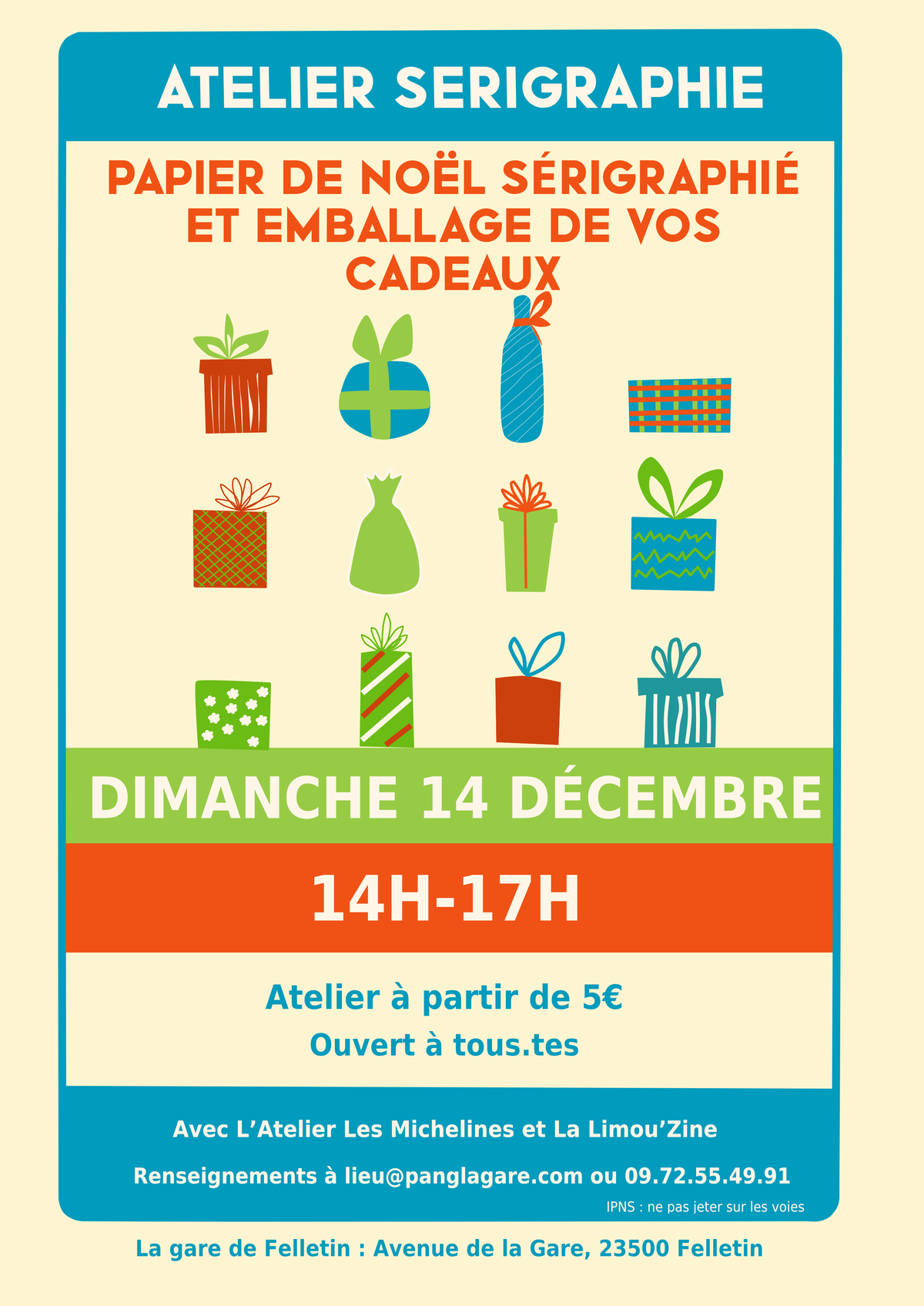 Atelier papier cadeau sérigraphié