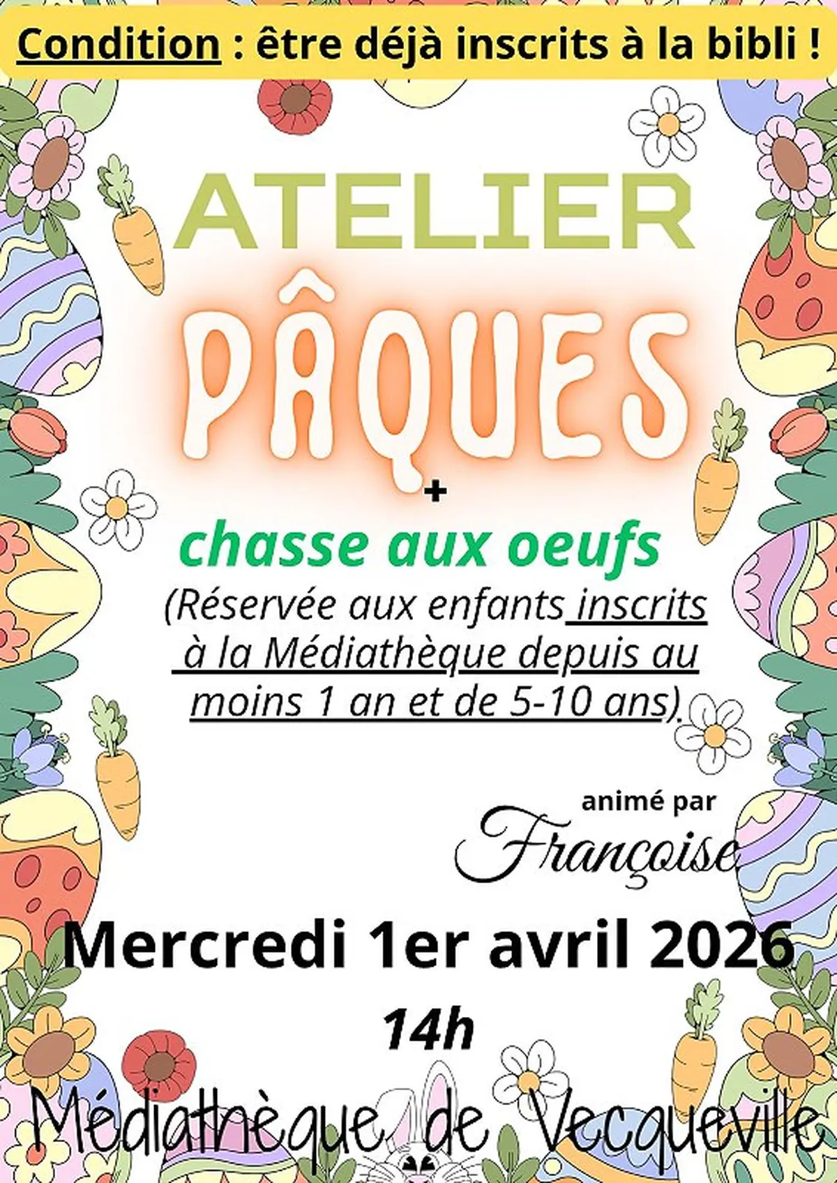 Atelier Pâques et chasse aux oeufs