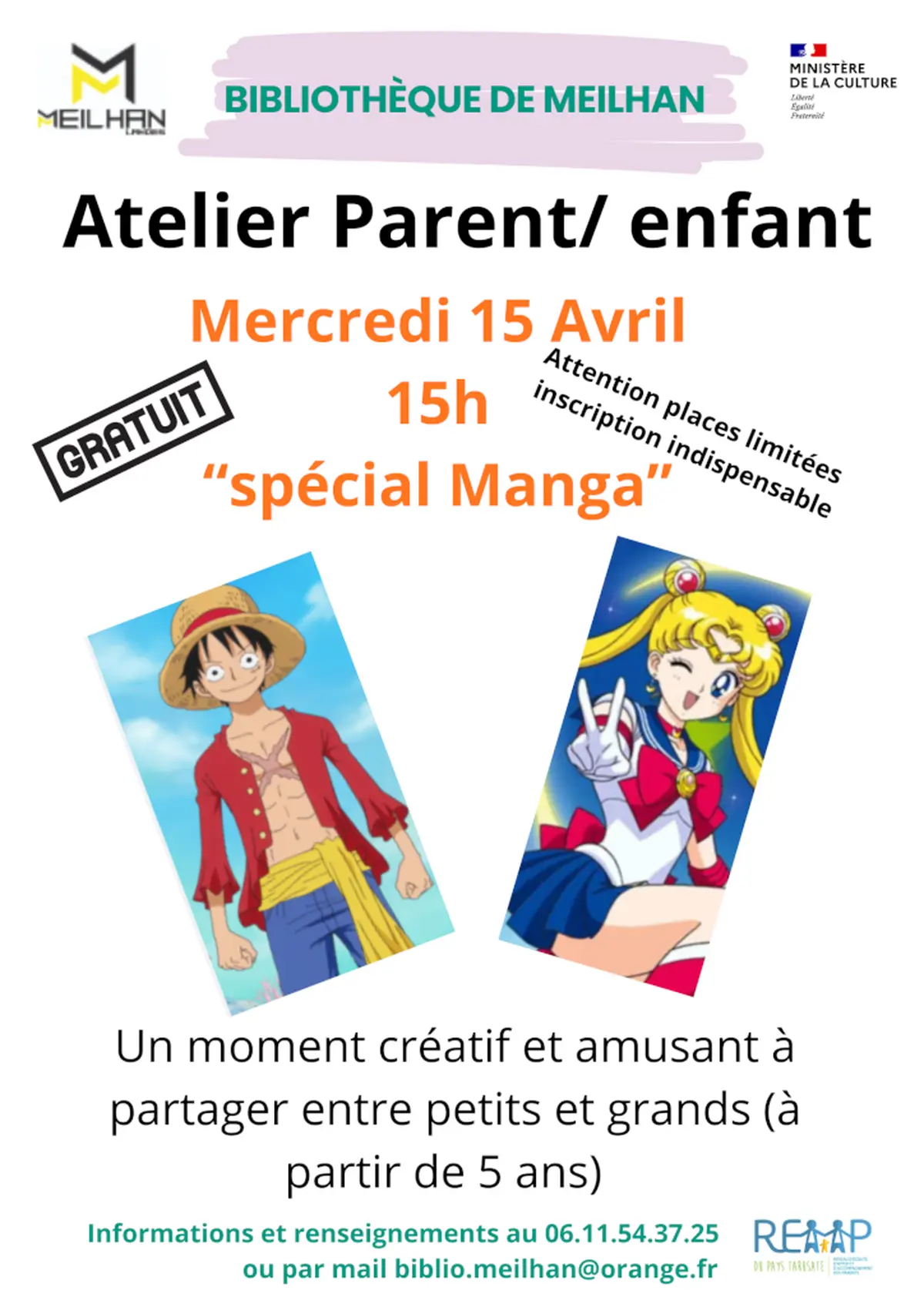 Atelier parent /enfants :  Loisirs créatifs spécial manga.