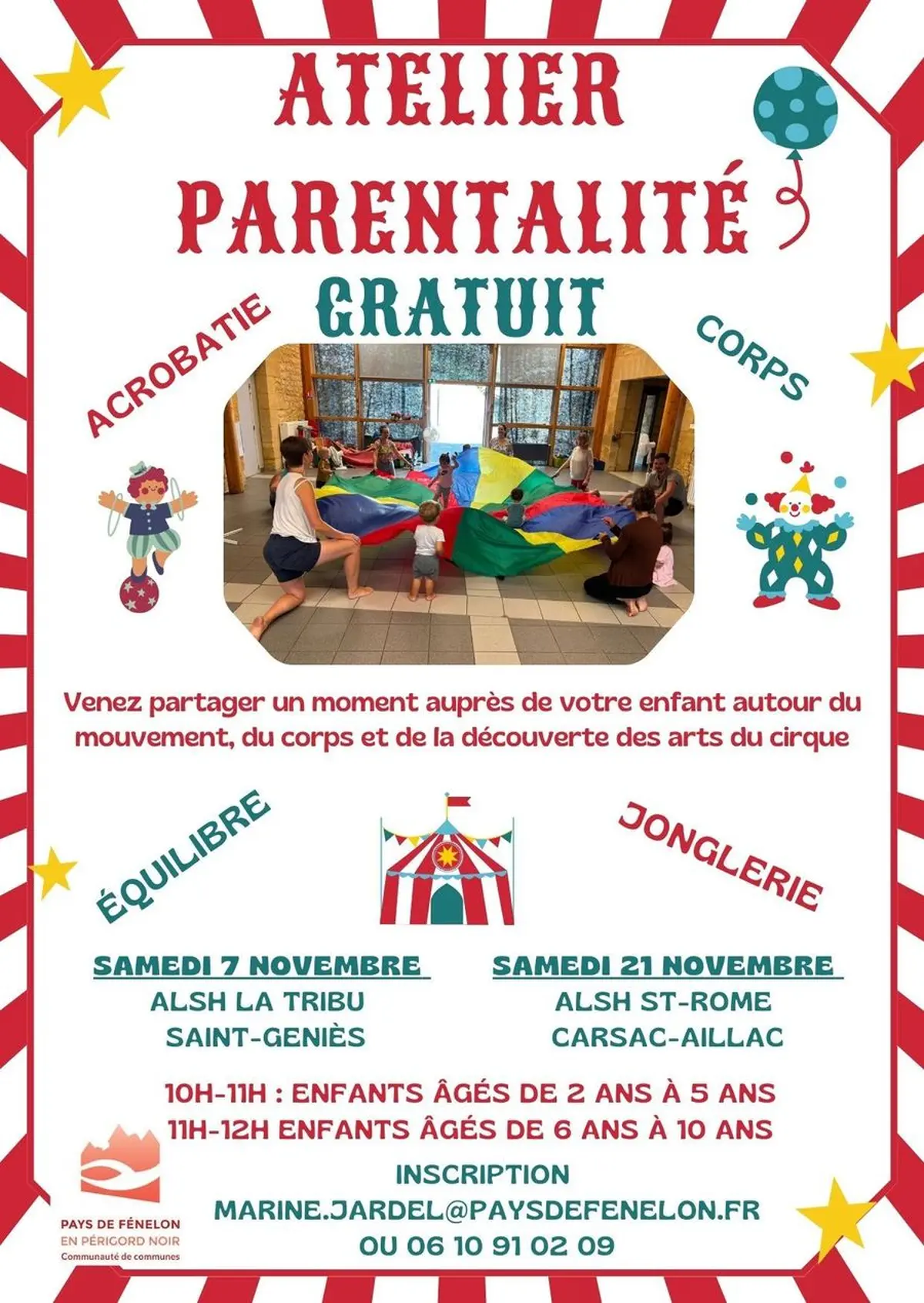 Atelier parentalité – Découverte des arts du cirque