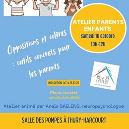 Atelier Parents-Enfants : Opposition et colère, outils concrets pour les parents