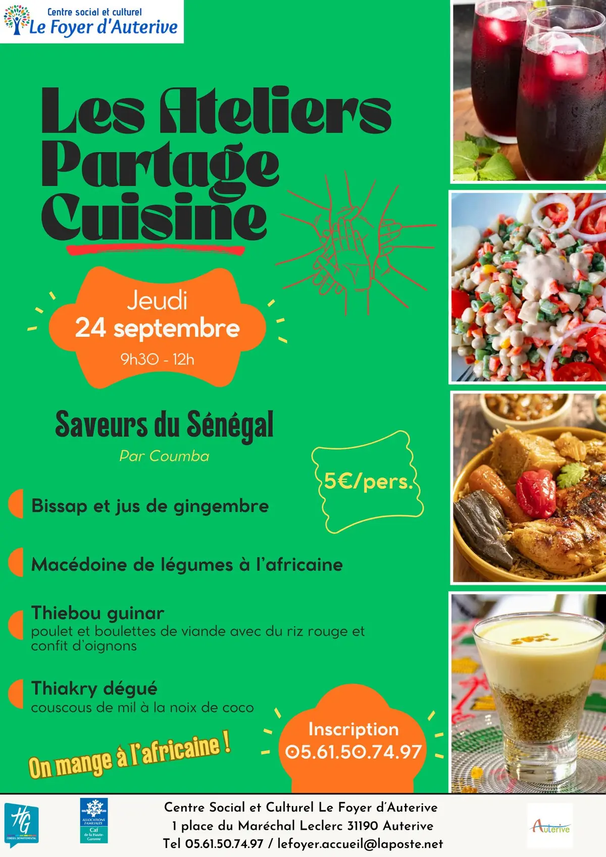Atelier Partage Cuisine / Centre Social Le Foyer D'Auterive