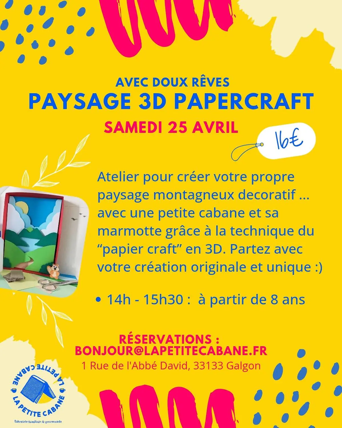 Atelier Paysage 3D papercraft à la Petite Cabane