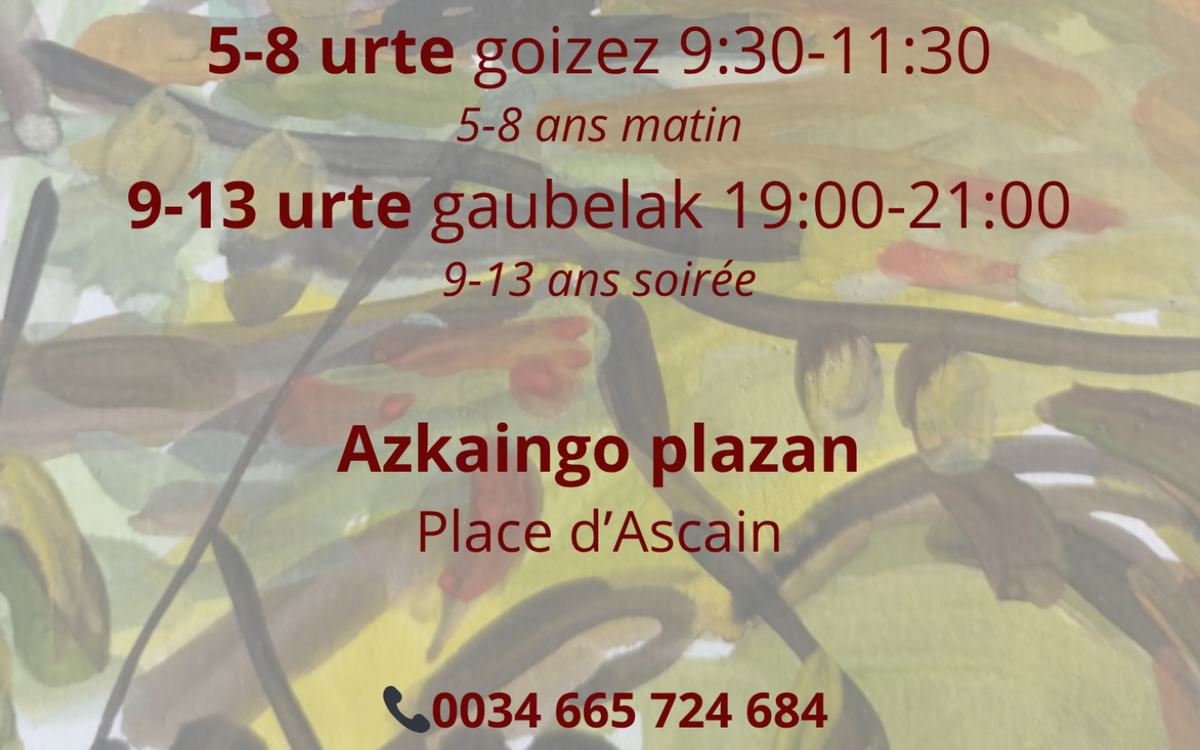 Atelier peinture Margo basatiak naturari begira