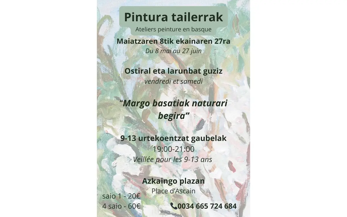 Atelier peinture Margo basatiak naturari begira”