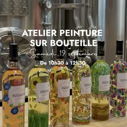 Atelier peinture sur bouteille de vin