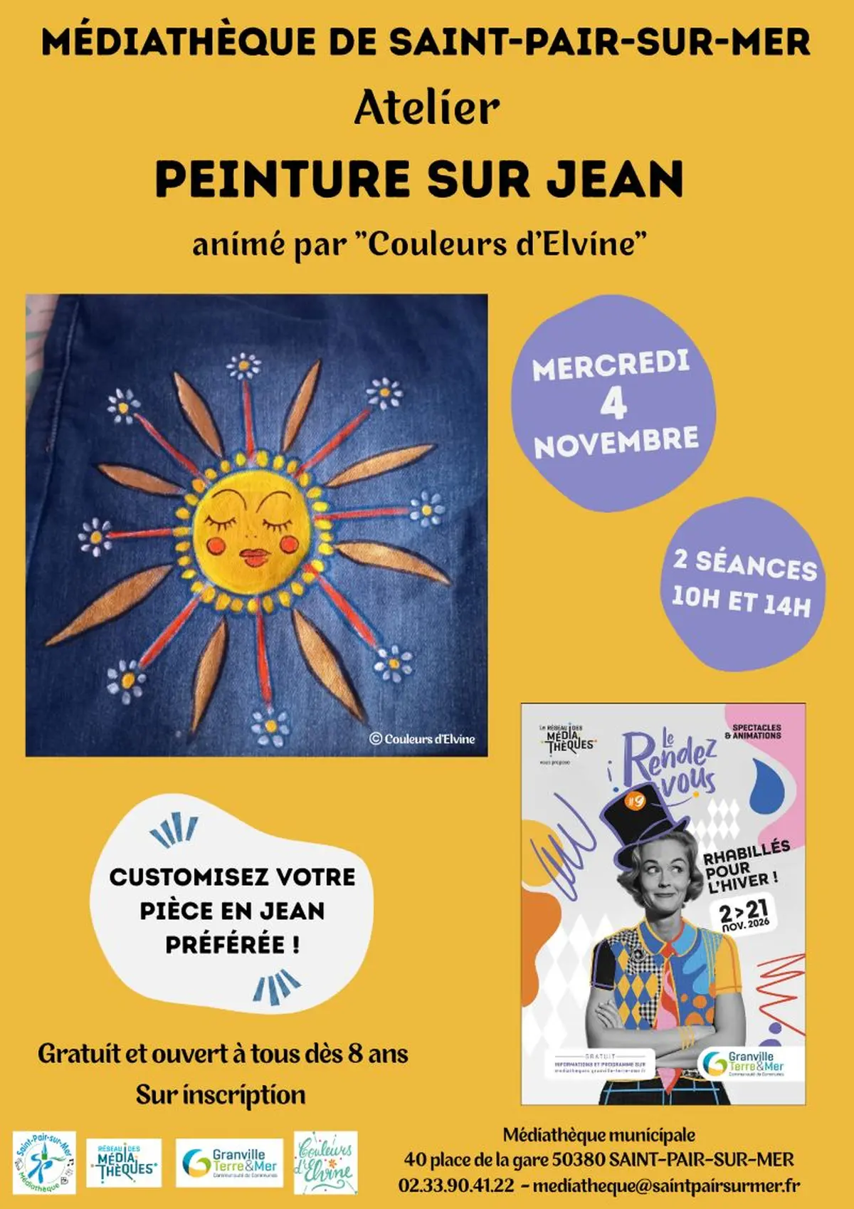 Atelier peinture sur jean