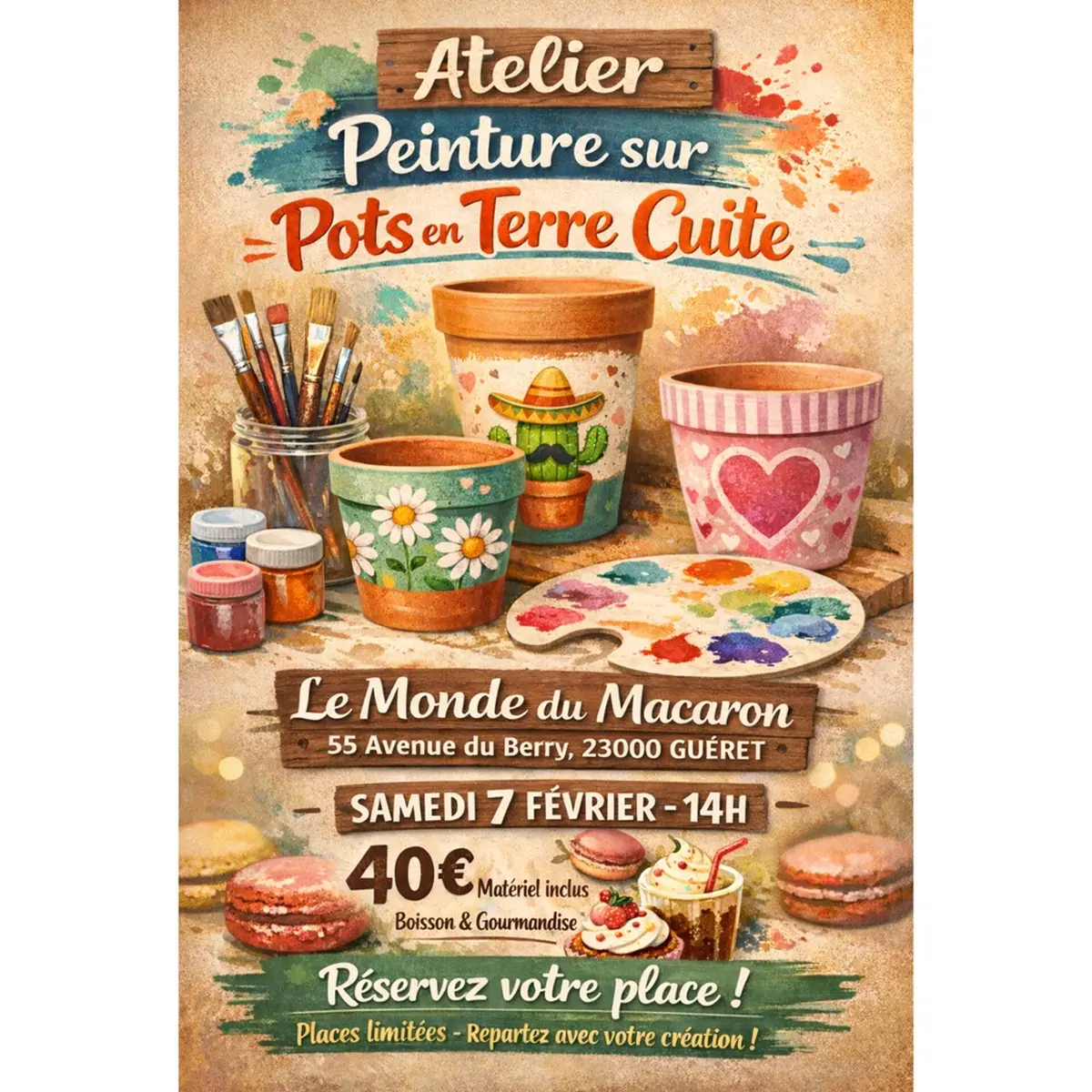 Atelier Peinture sur pots en terre cuite