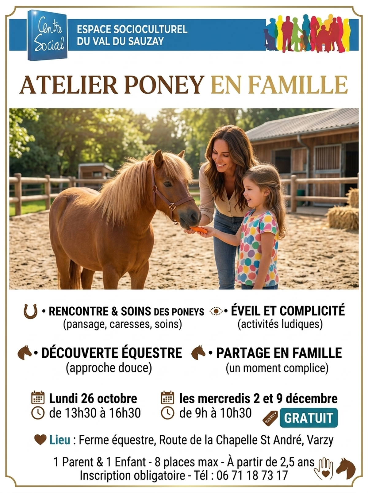 Atelier poney en famille