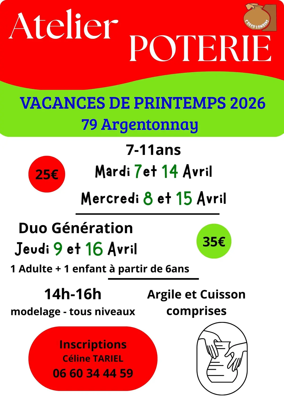 Atelier poterie - Duo génération