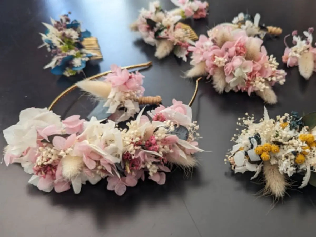 Atelier privé bijoux de tête fleuris à La Rochelle (17)