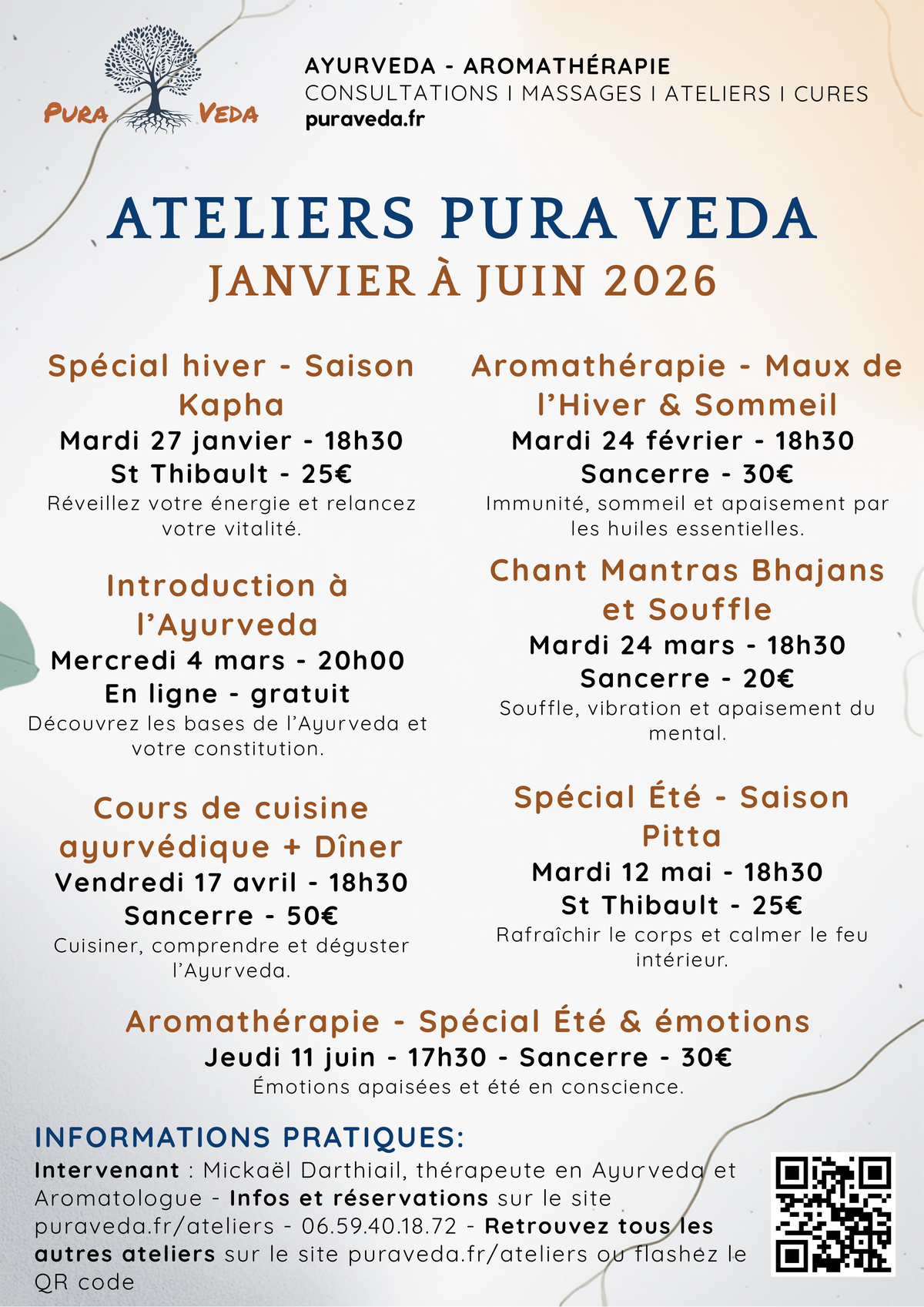 [ Atelier Pura Véda ] : Spécial été - Saison Pitta