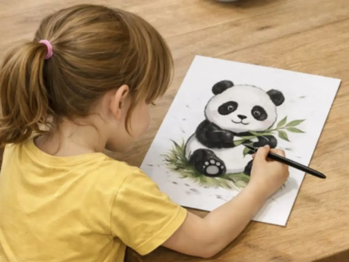 Atelier réalisation d'un panda à l’encre de Chine à Paris 15ème