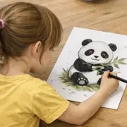 Atelier réalisation d'un panda à l’encre de Chine à Paris 15ème