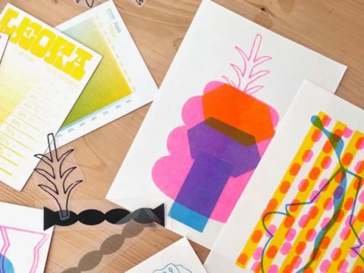 Atelier risographie & composition de cartes postales à Toulouse