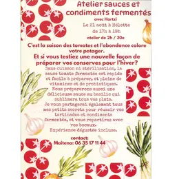 Atelier sauces et condiments fermentés