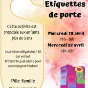 Atelier scrapbooking Étiquettes de porte